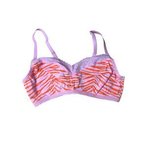 Savage X Fenty Bra Wildly Pink Tangerine Orange Tiger Print Bralette 1X